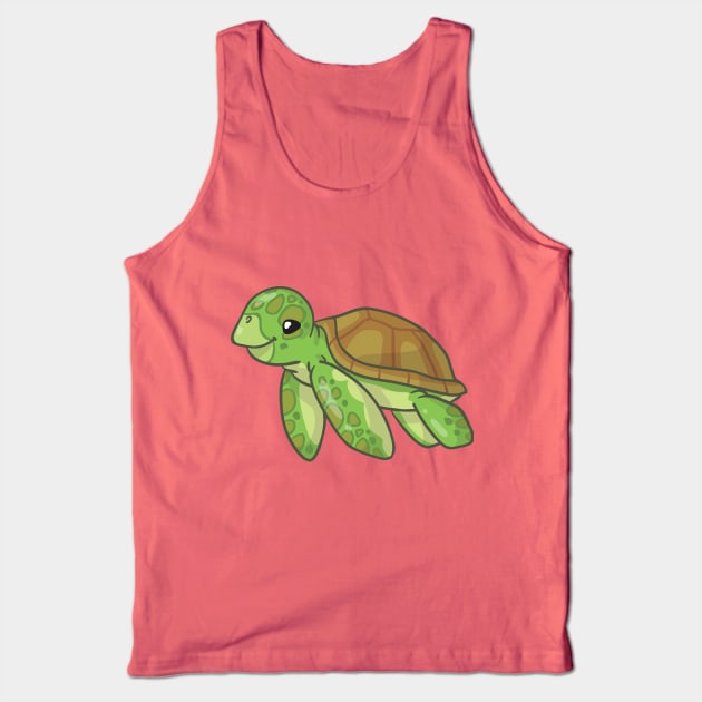 Green Sea Turtle Tank Top by bytesizetreasure